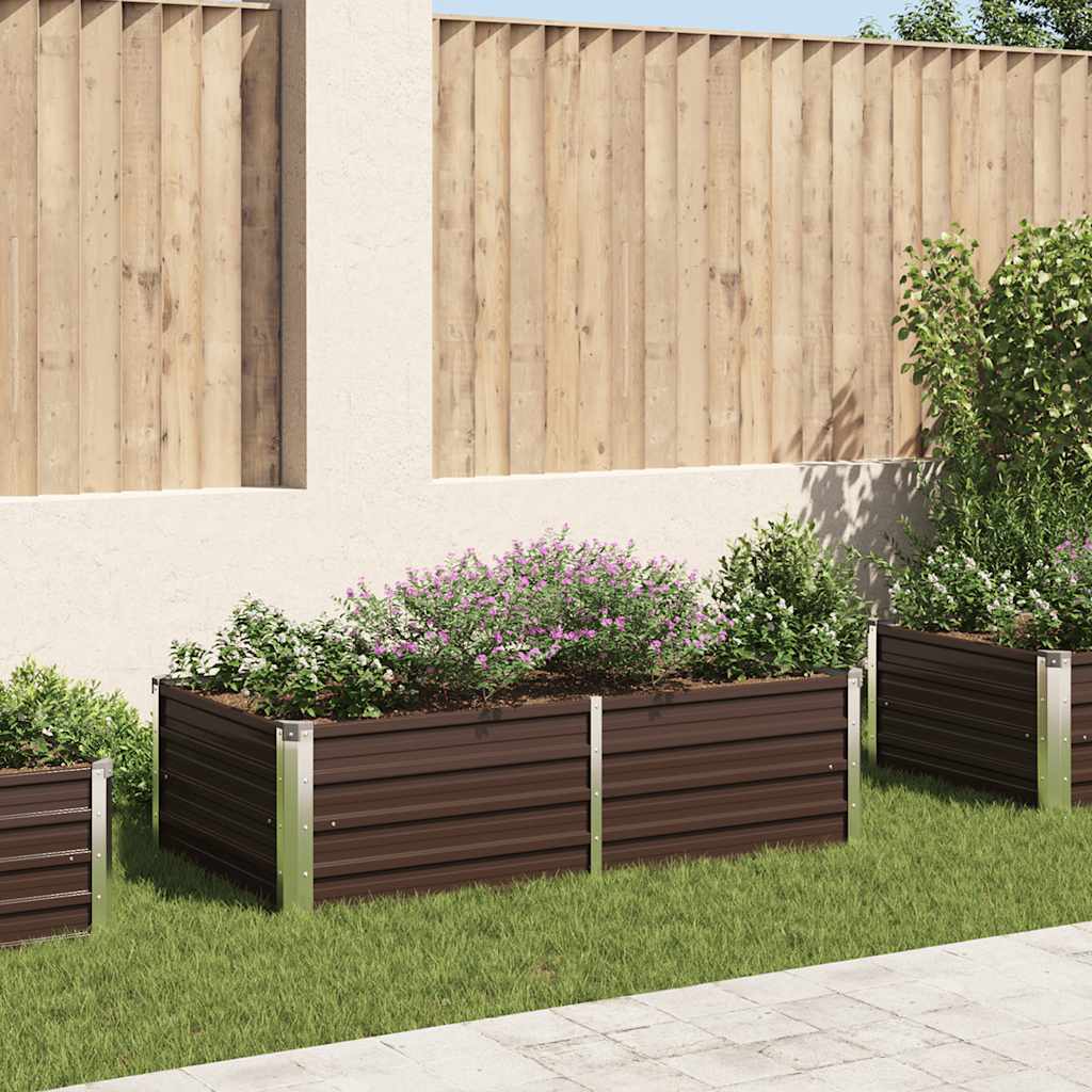 Jardinera Elevada De Acero Galvanizado Marrón 160x80x45 Cm_1
