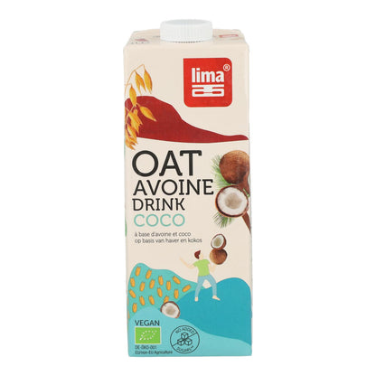 Bebida Vegetal Biológica de Aveia e Coco Lima 1L