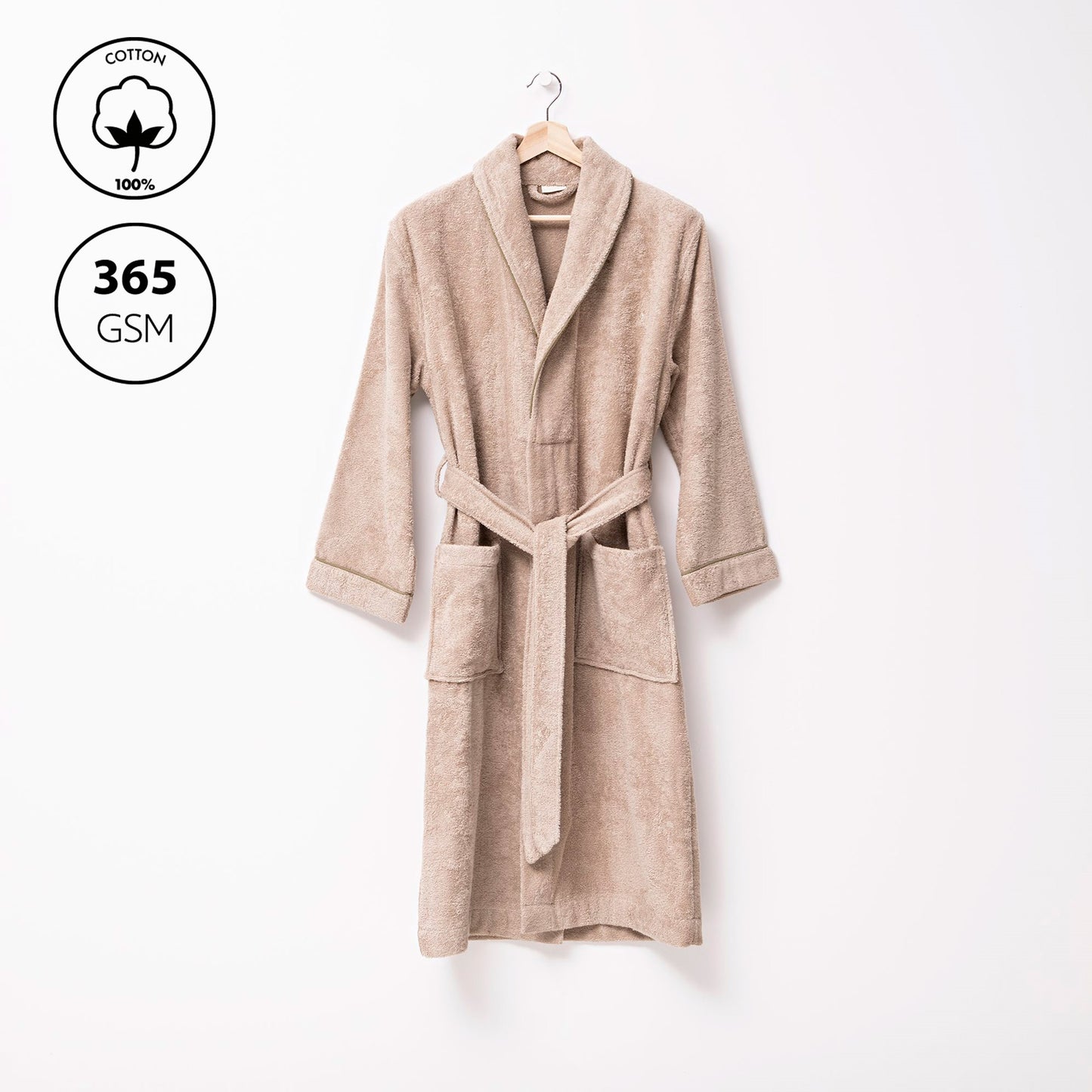 Albornoz S/m 100% Algodón 360gsm Beige Scalpers Home_2