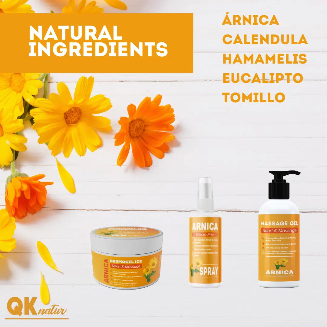 Qknatur Gel Crema Árnica Montana 300 ml - Efecto Frío, Para Masajes Musculares - Con Extracto De Árnica y Caléndula_3
