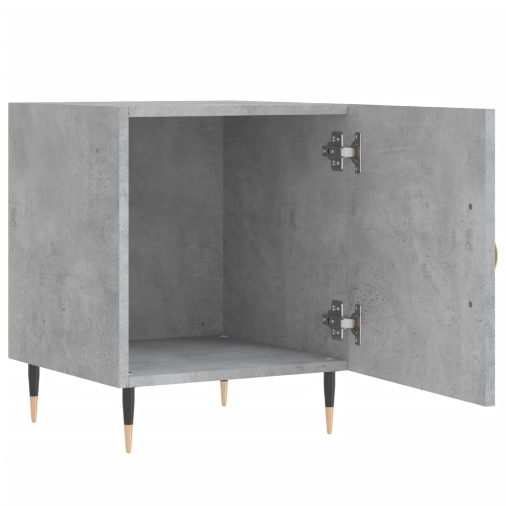 Mesita De Noche Madera De Ingeniería Gris Hormigón 40x40x50 Cm_1