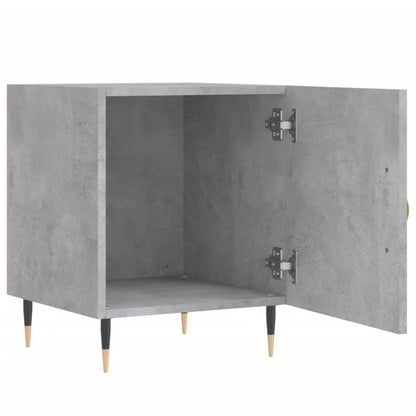 Mesita De Noche Madera De Ingeniería Gris Hormigón 40x40x50 Cm_1