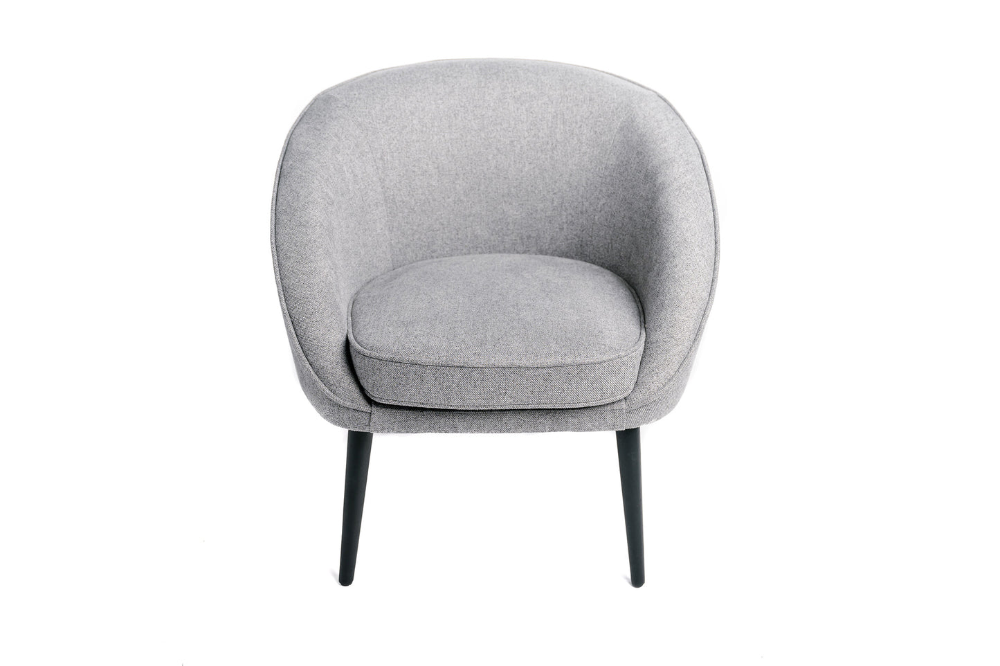 Sillón Lounge Oficina, Dormitorio, Salón Cómodo Tejido Gris Industrial Pata De Madera 73x67x76cm- Muebles De Salón_1