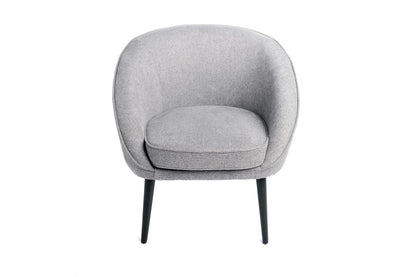 Sillón Lounge Oficina, Dormitorio, Salón Cómodo Tejido Gris Industrial Pata De Madera 73x67x76cm- Muebles De Salón_1