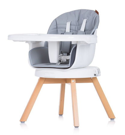 Trona Evolutiva 3 En 1 Con Patas De Madera Y Asiento De Polipiel Giratorio Rotto Platinum_3