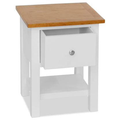 Mesita De Noche De Madera De Roble Maciza 36x30x47 Cm_0