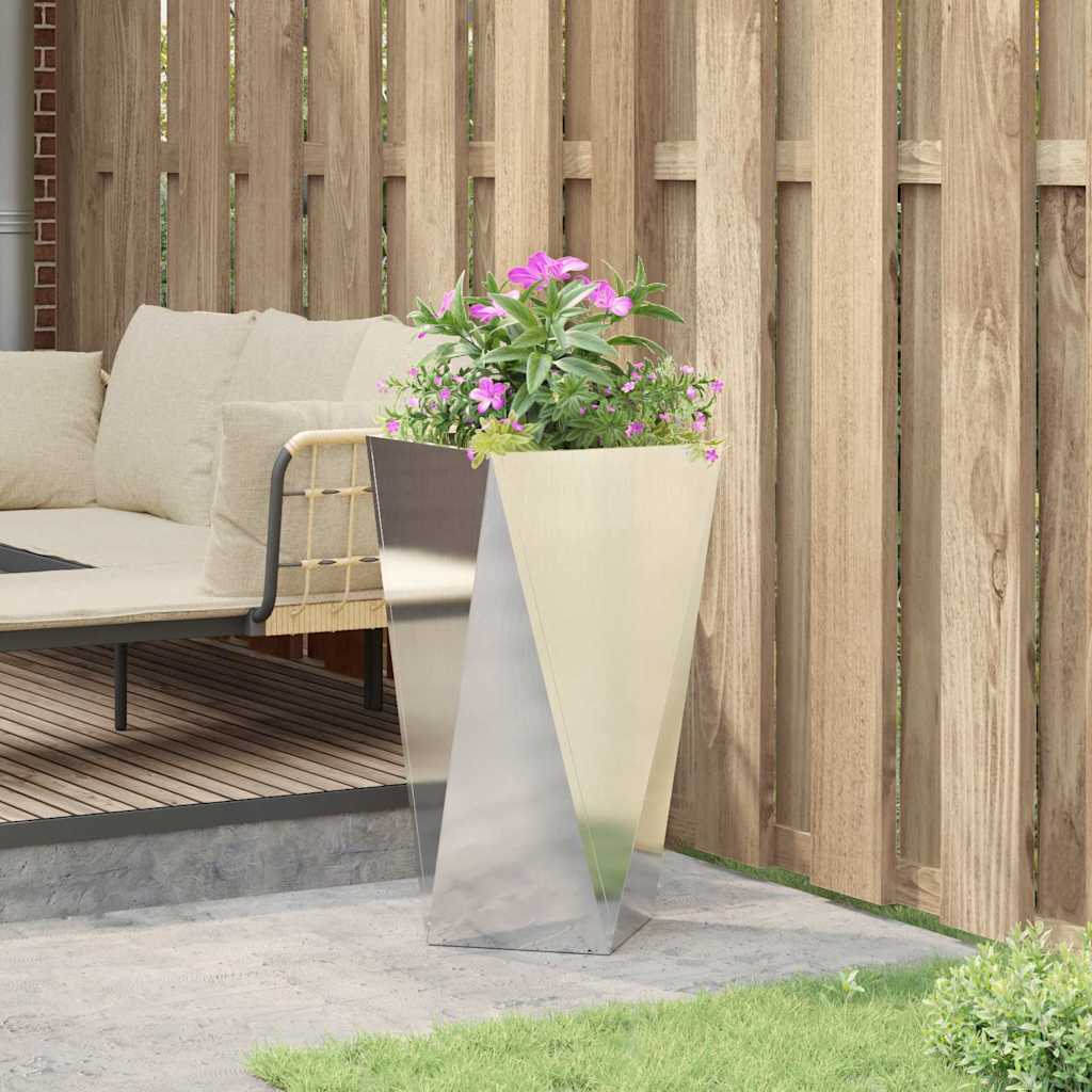Jardinera Plateado 40 X 40 X 75 Cm Acero Inoxidable_3