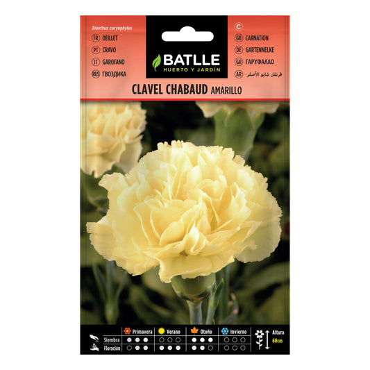 Sementes de cravo Chabaud amarelo duplo Batlle