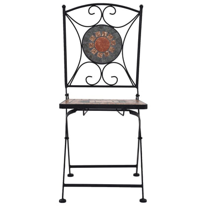 Vidaxl Set Mesa Y Sillas Bistró 3 Piezas Mosaico Cerámica Naranja/gris_4