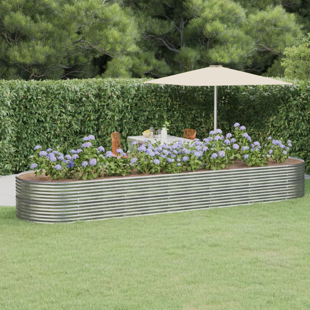 Jardinera Arriate Acero Recubrimiento Polvo Plata 510x140x68 Cm_1