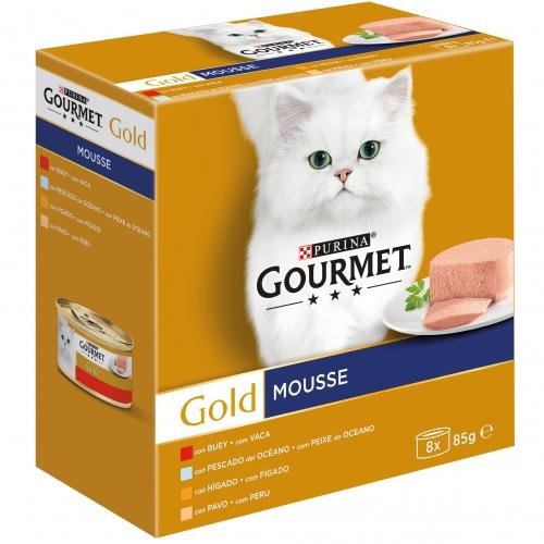 Pacote múltiplo de Mousses Sortidos GOURMET GOLD (8 x 85 g)