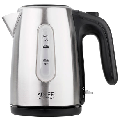 Hervidor Agua Eléctrico 1 Litro Acero Inoxidable, Sin Bpa, Inalámbrico, Apagado Automático Adler Ad1273, 1200w_0
