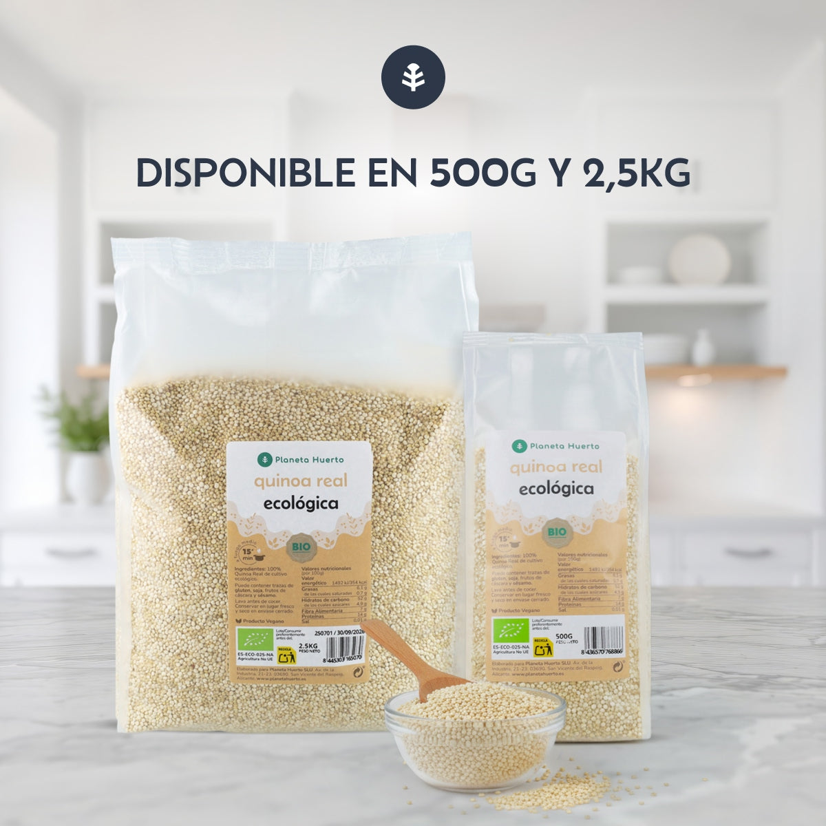 Embalagem de 2 Quinoa Real ECO Planeta Huerto 500 g
