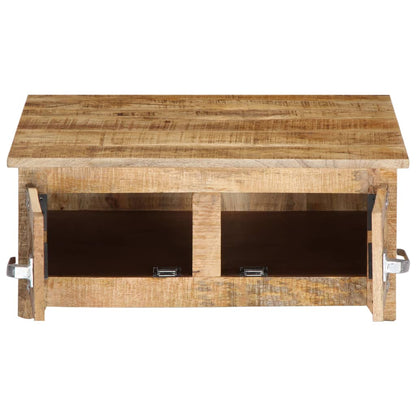 Mesa De Centro De Madera Maciza De Mango 70x70x30cm_3