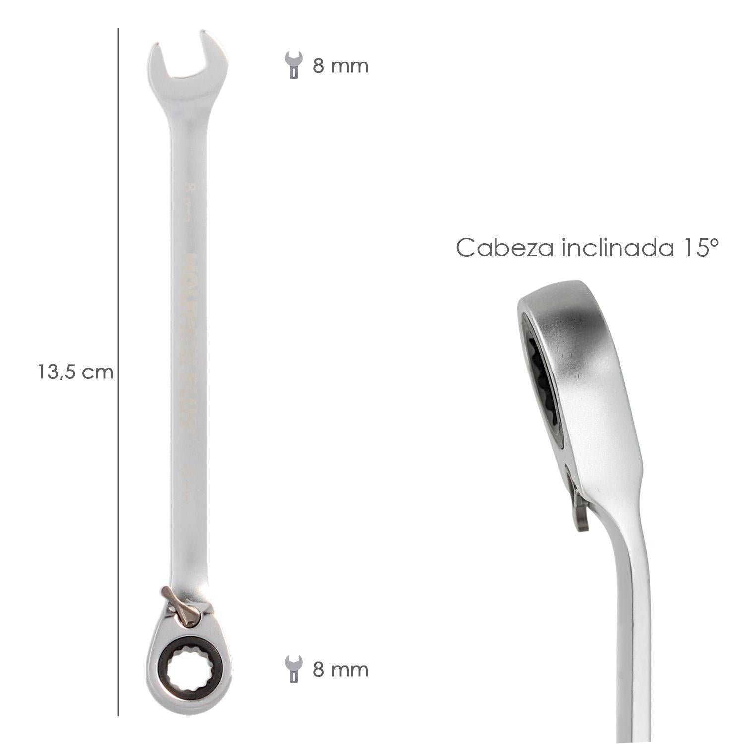 Llave Combinada Con Carraca 8 Mm. Din 3113