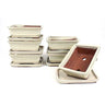 Vaso bonsai retangular 20 cm com pires creme