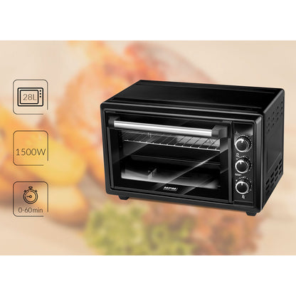 Horno Eléctrico Convección 28 Litros, Sobremesa, Temporizador, Ajuste Temperatura 6 Modos Calor Mpm Mpe-28/t 1500w_2