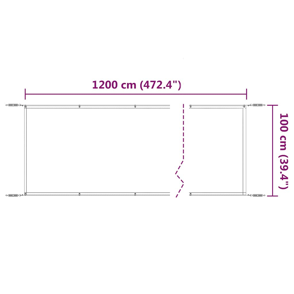Vidaxl Toldo Vertical Blanco 100x1200 Cm Tela Oxford_2
