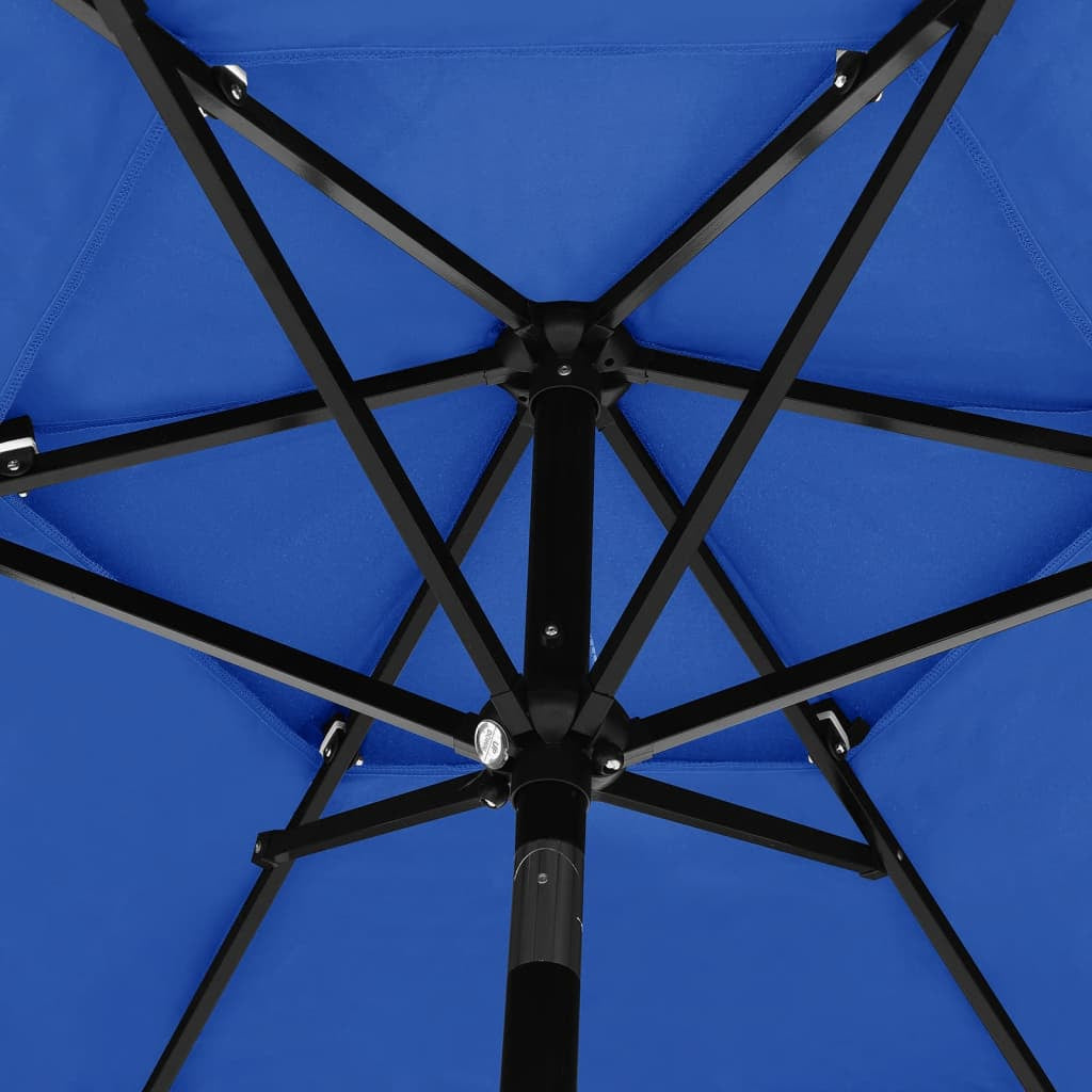 Vidaxl Sombrilla Jardín 3 Niveles Palo De Aluminio Azul Celeste 2,5 M_4