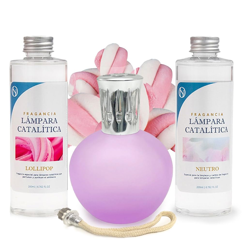 Pack Ahorro Lámpara Catalítica Fucsia Mate + Fragancia Lollipop 500ml + Limpiador Neutro 200ml + Mecha Repuesto_0