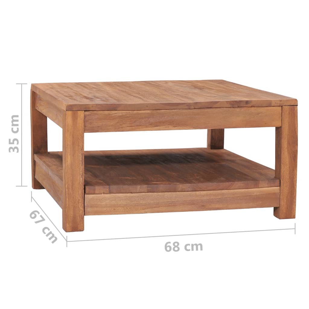 Mesa De Centro De Madera Maciza De Teca 68x67x35 Cm_4