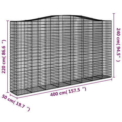 Cestas De Gaviones 7 Uds Forma De Arco Hierro 400x50x220/240 Cm_5
