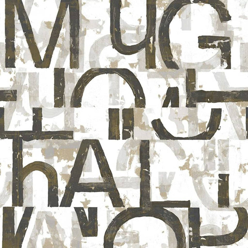 Noordwand Papel Pintado Friends&coffee Words And Letters Negro Y Metal_0
