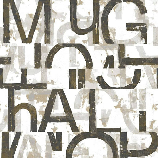 Noordwand Papel Pintado Friends&coffee Words And Letters Negro Y Metal_0