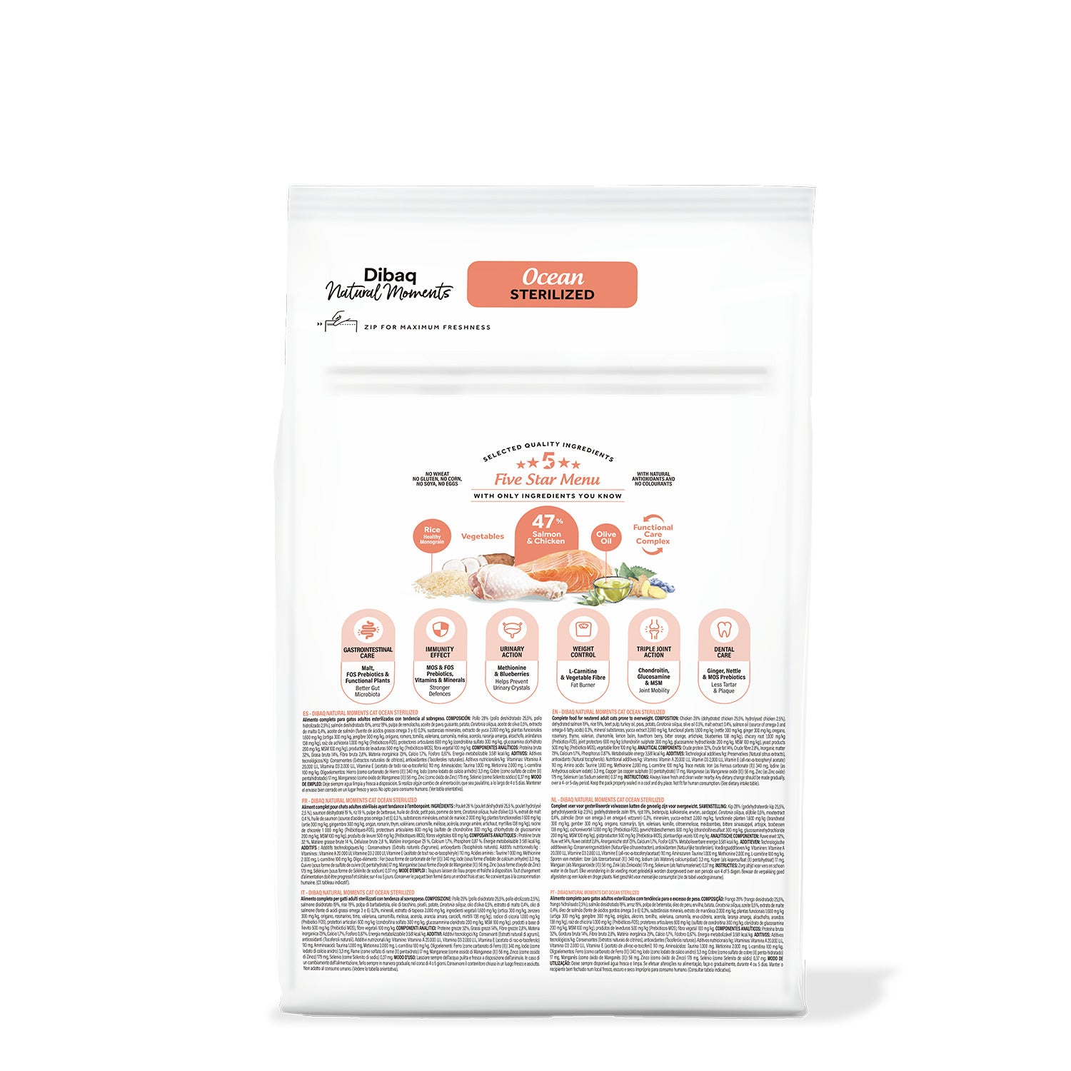 Dibaq Natural Moments 5 Star Esterilizado Salmón 6 Kg_1