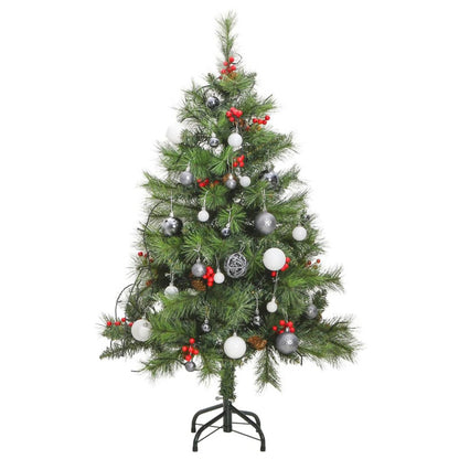 Vidaxl Árbol Navidad Artificial Con Bisagras 150 Led Y Bolas 120 Cm_3