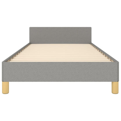 Estructura De Cama Con Cabecero De Tela Gris Claro 90x190 Cm / Vetonek_0