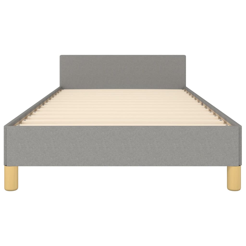 Estructura De Cama Con Cabecero De Tela Gris Claro 100x200 Cm / Vetonek_5