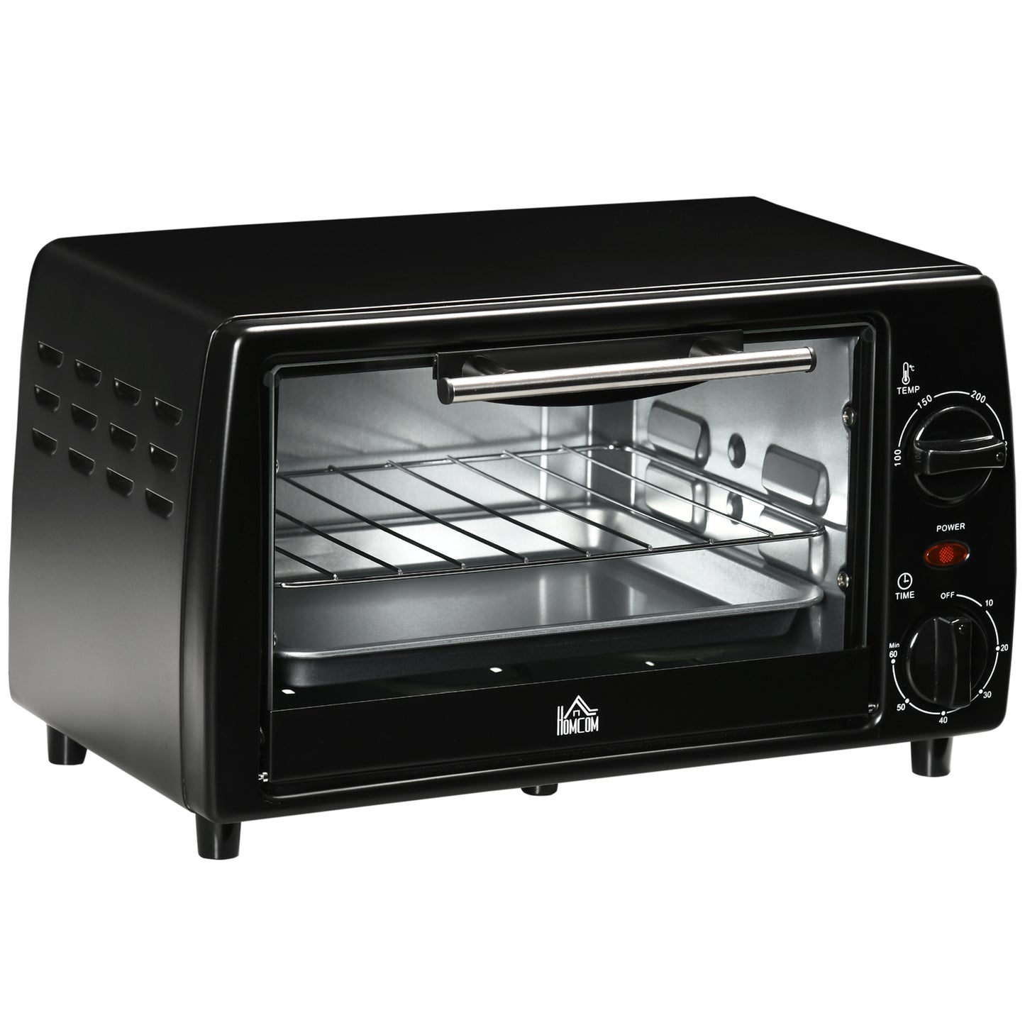 Homcom Horno Eléctrico Sobremesa 10 L 750w Temperatura 230 ℃ 36,5x26x22 Cm Negro_0