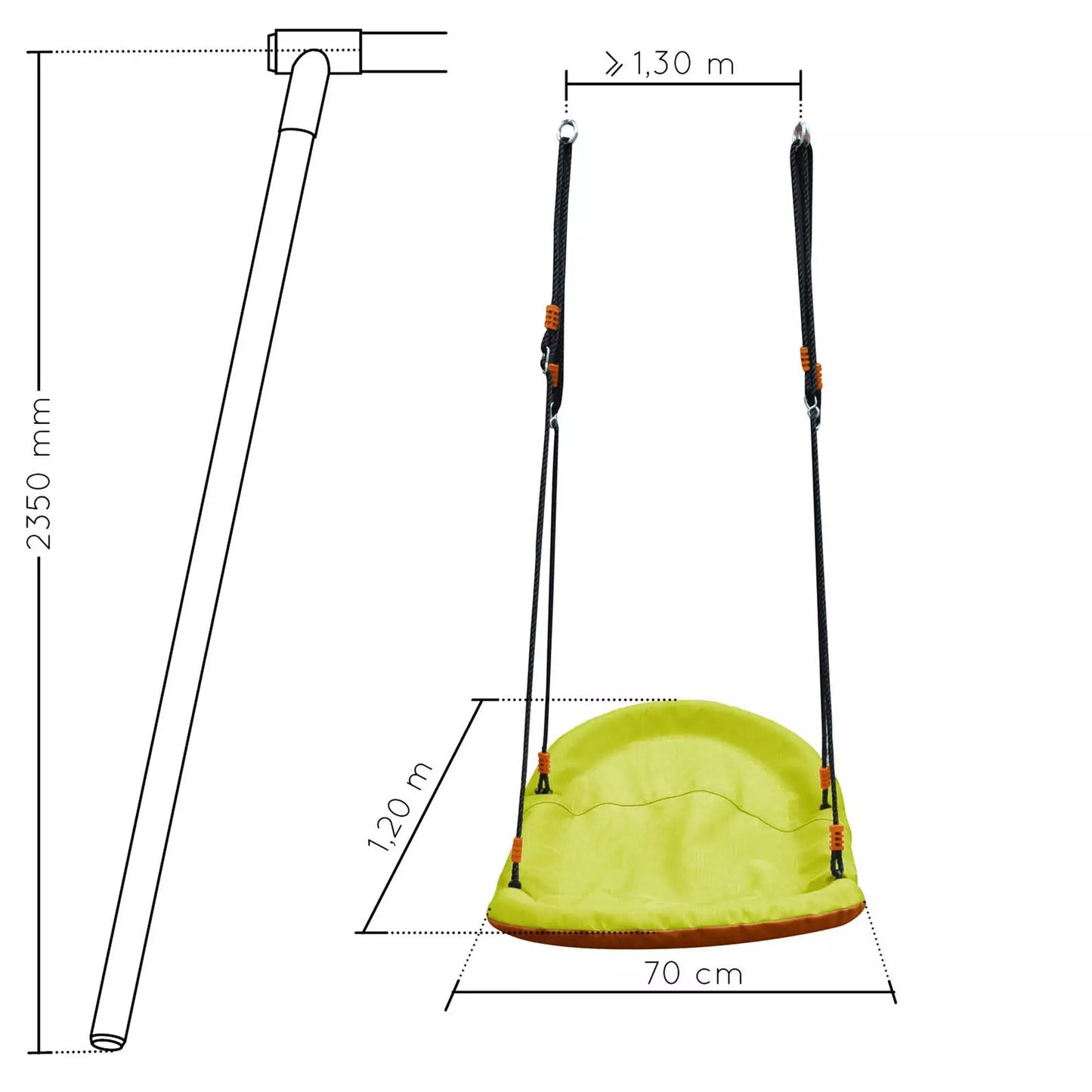 Assento de espreguiçadeira têxtil Soulet para baloiço