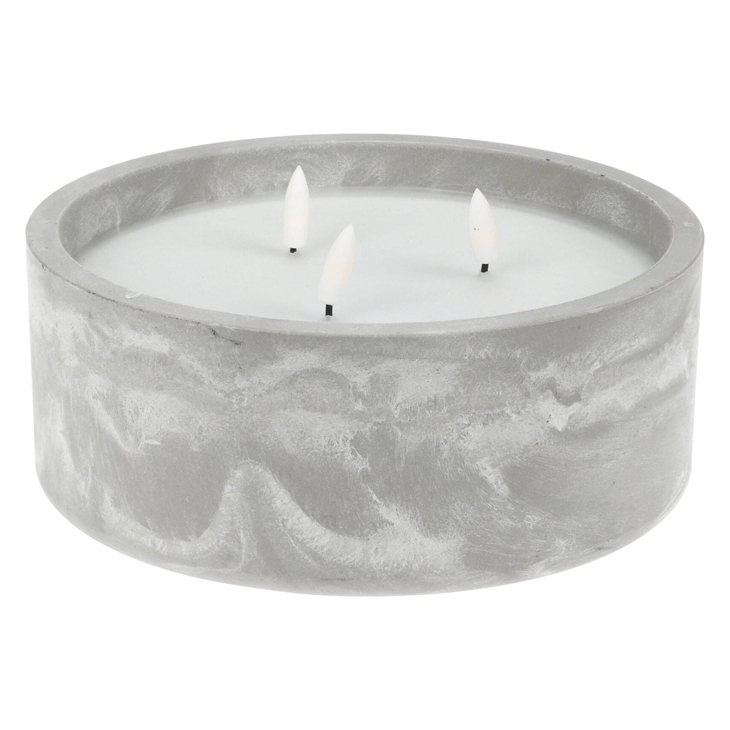 Well Home - Pack 3 Velas Led Redondada Gris Marmolado_2