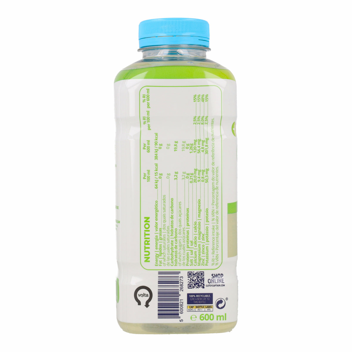 Bebida Natural Electrolyte Lima-Limón Pet The Gutsy Captain 600 ml