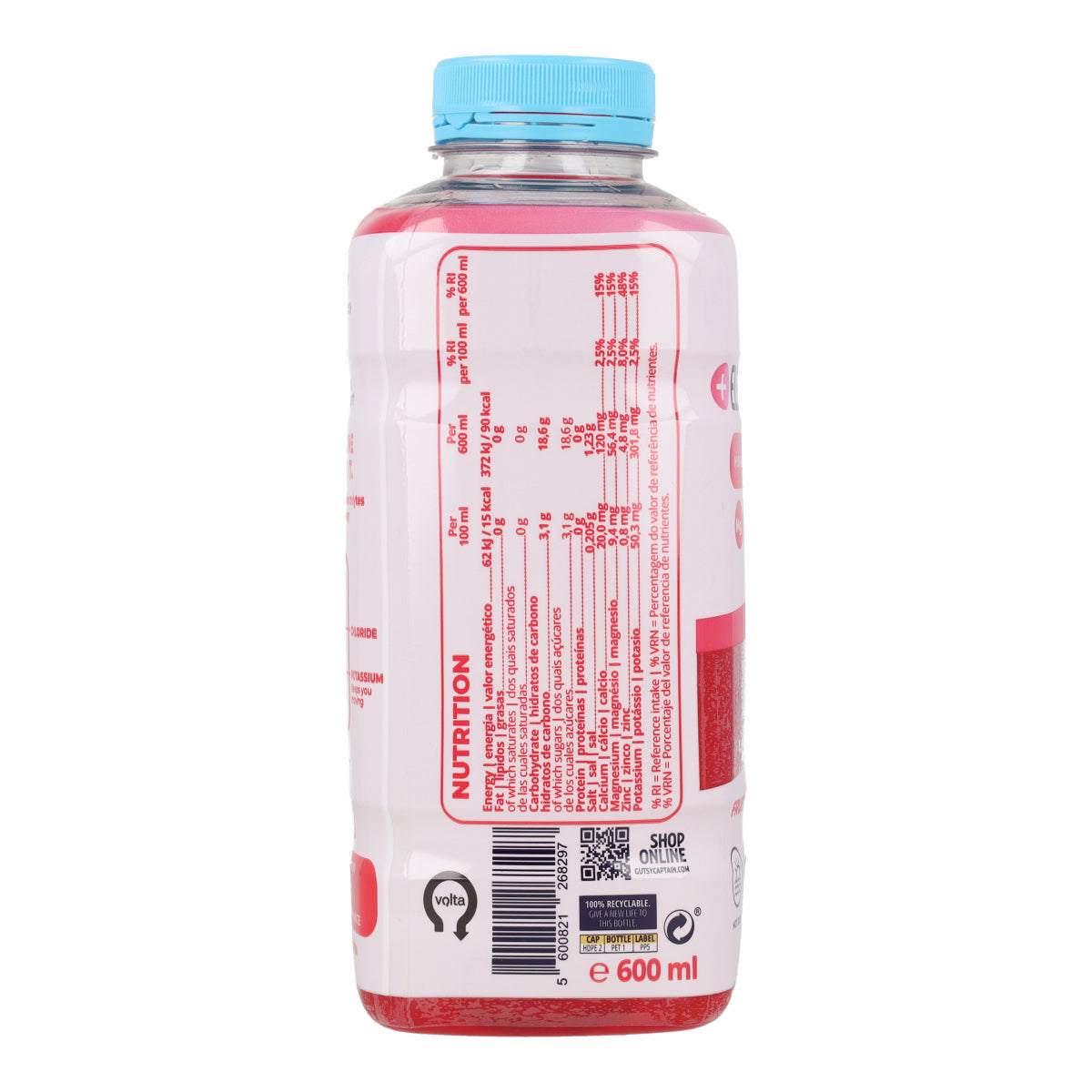 Bebida Natural Electrolyte Fruit Punch Pet The Gutsy Captain 600 ml