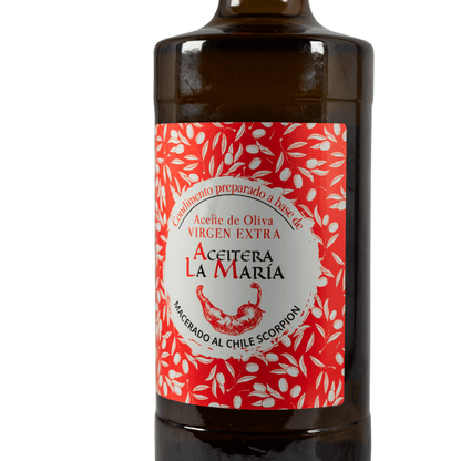 Aceite De Oliva Virgen Extra Macerado Al Chile Scorpion 50 Cl Cristal_1