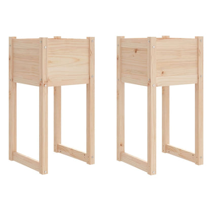 Jardinera 2 Unidades Madera Maciza De Pino 40x40x81 Cm_0