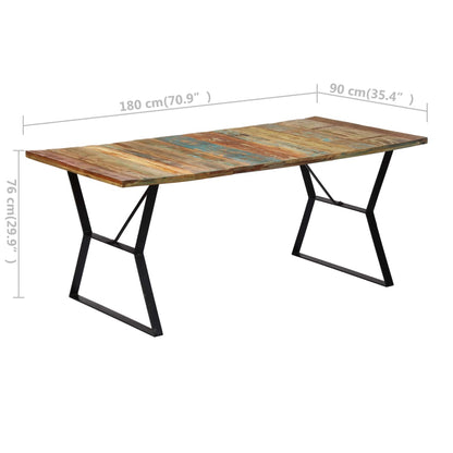 Mesa De Comedor De Madera Maciza Reciclada 180x90x76 Cm_4