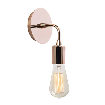 Aplique De Pared, Metal , Cobre, 12x12x20, Casquillo E 27 Max 40 W