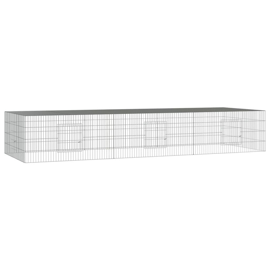 Vidaxl Jaula Para Conejos 3 Paneles Hierro Galvanizado 325x109x54 Cm_0