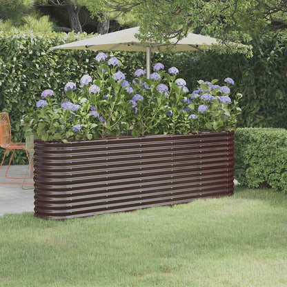 Jardinera Arriate Acero Galvanizado Marrón 224x40x68 Cm_1