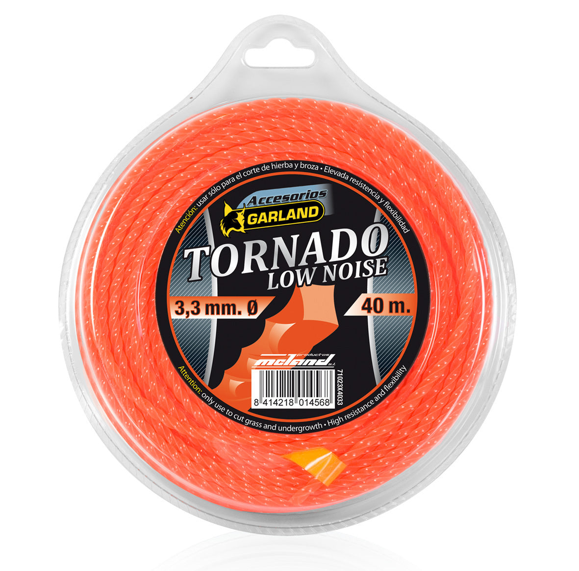 Garland - 71023x4033 Hilo Desbrozadora Dispensador De Hilo De Nylon (tornado), Longitud: 40 Metros, Diametro: 3,3 Mm., Sección: Helicoidal Cuadrado_0