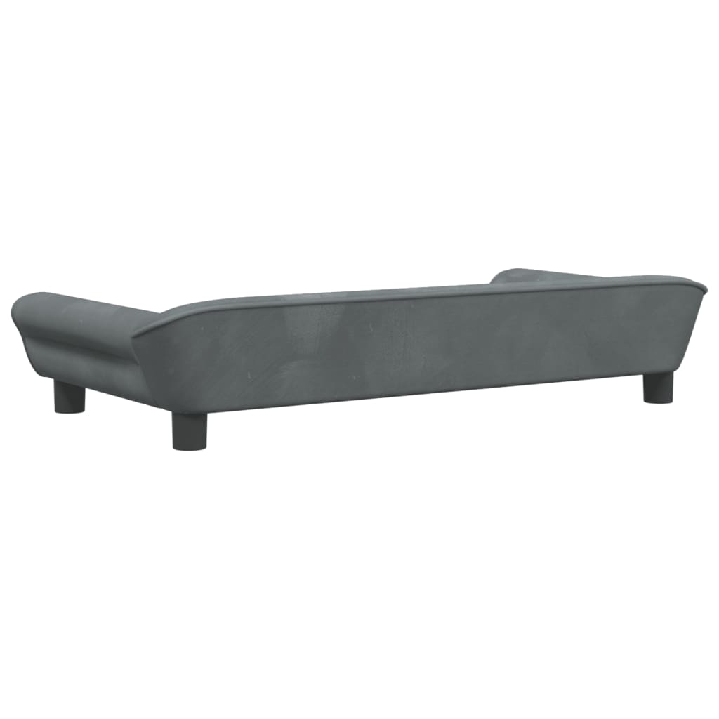 Cama Para Perros De Terciopelo Gris Oscuro 100x50x21 Cm / Vetonek_3