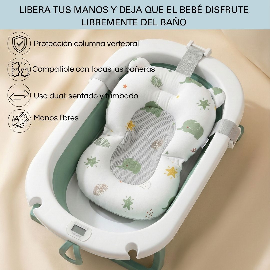 Bathby Cojín De Baño Antideslizante Con Estampado De Elefantes Para Bebés, Cómodo Y Seguro_1