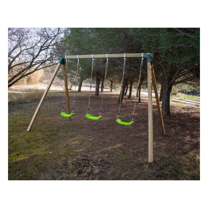 Columpio Triple De Madera Cuadrada Masgames Nori Xl._3