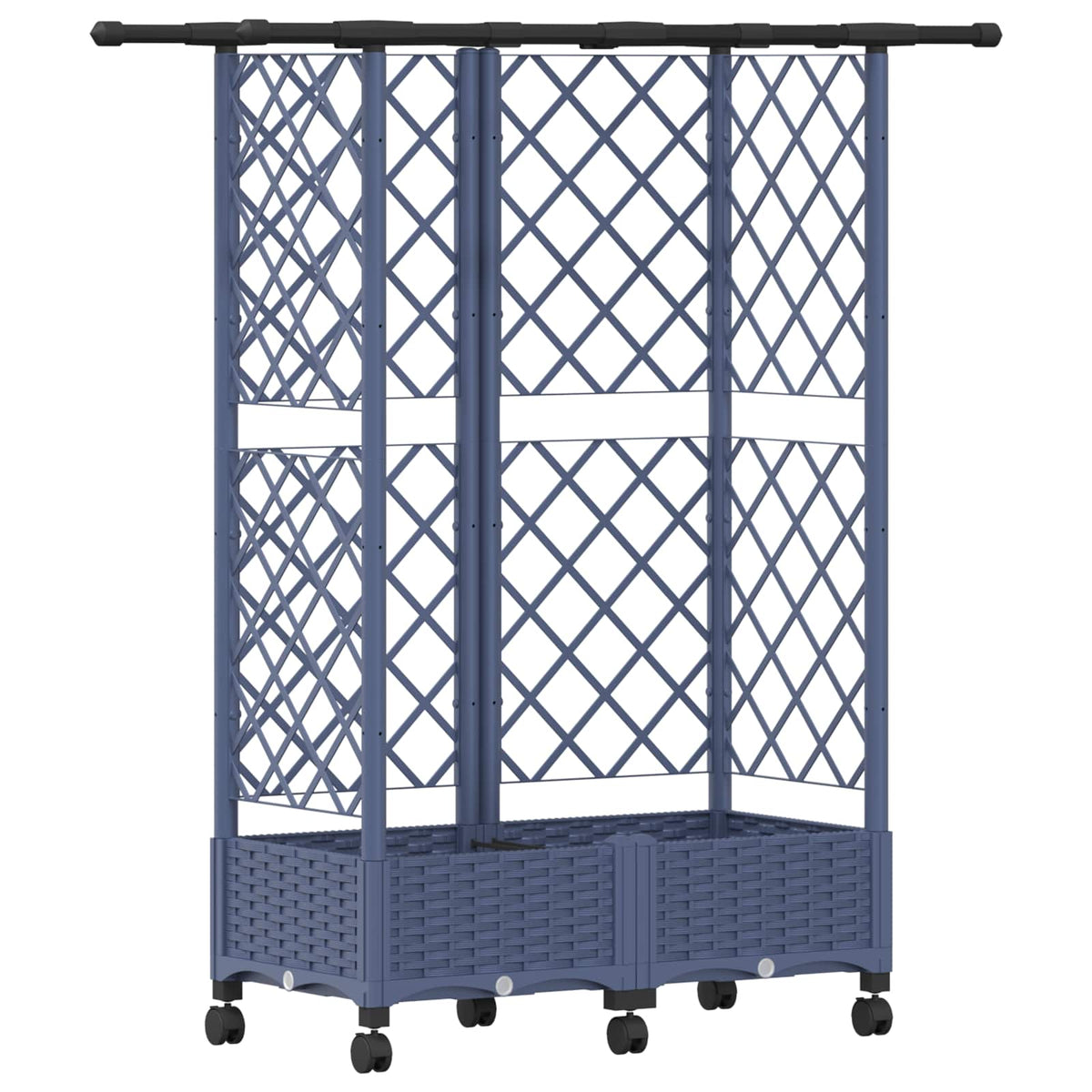 Cama Elevada Con Trellis Y Techo Gris 124 X 40 X 127 Cm Pp_0