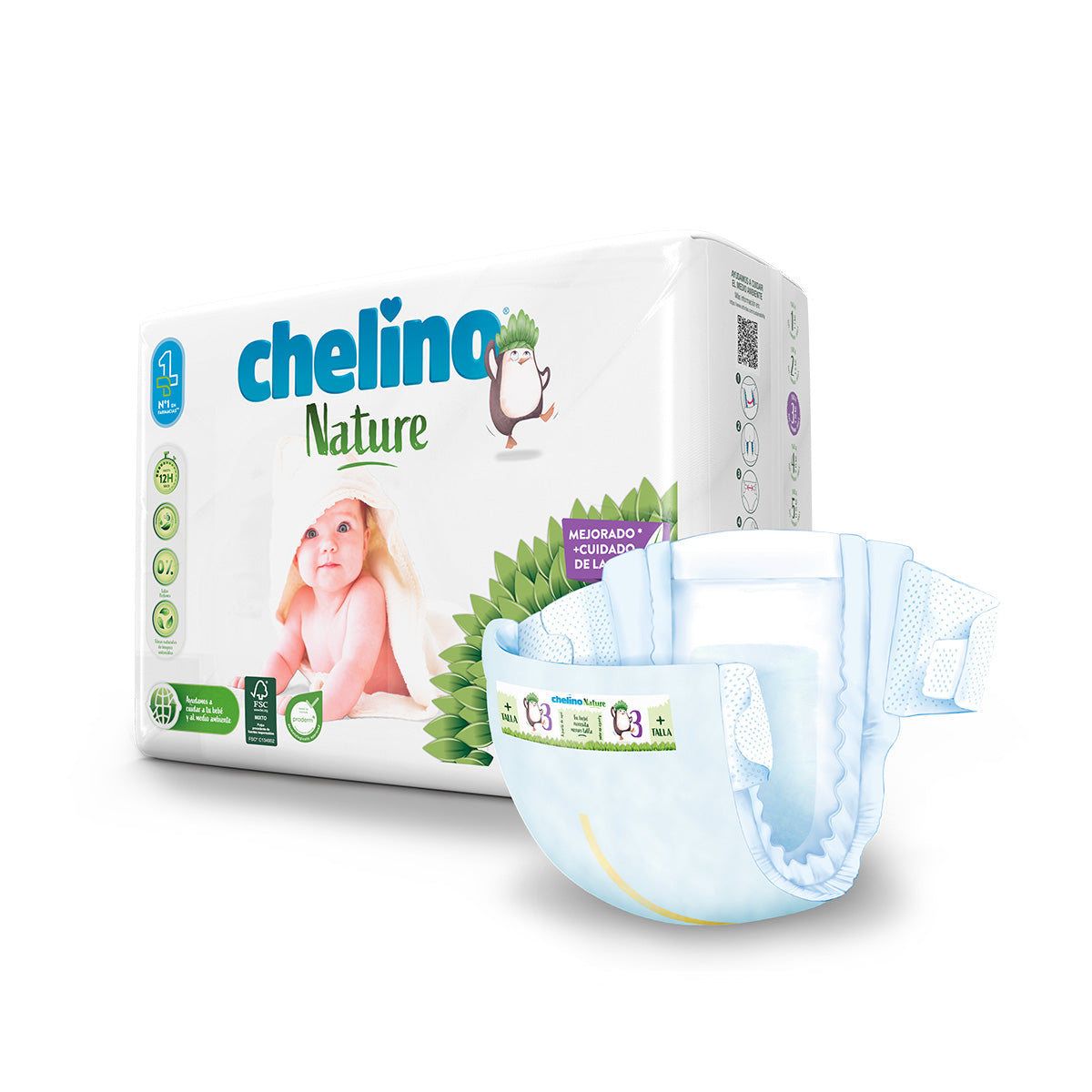 Fraldas T3 4-10 kg Chelino Nature 36 unidades