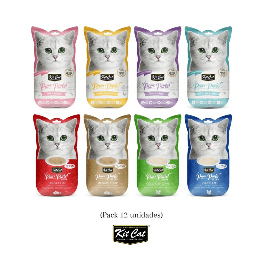 PurrPuree Cat Kit Tasting Pack 12 unidades Snack natural para gatos